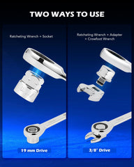 Contents laid out: sockets, wrenches, and adapters for versatile belt work.
