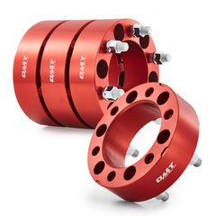 Orion Motor Tech wheel spacer kit assembled in red for enhanced stability and wider stance