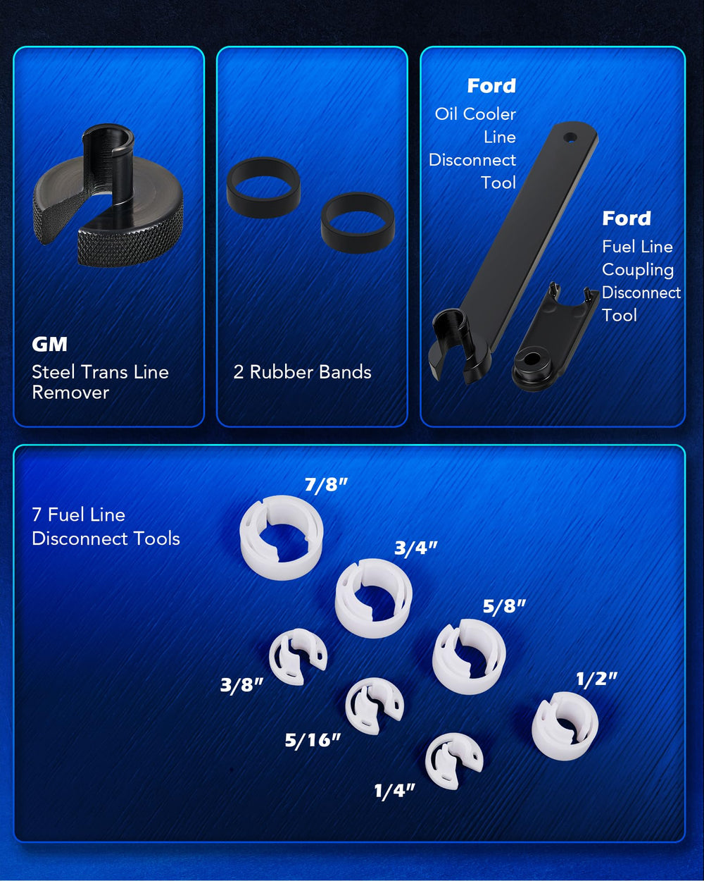 Orion Motor Tech specialized vehicle compatibility in disconnect tool set.