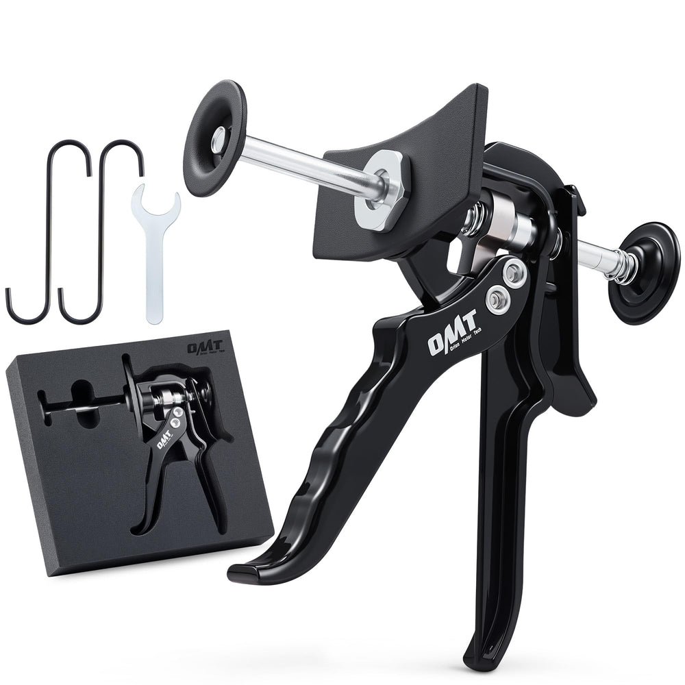 Orion Motor Tech Speedy brake caliper compressor in use for fast pad replacement