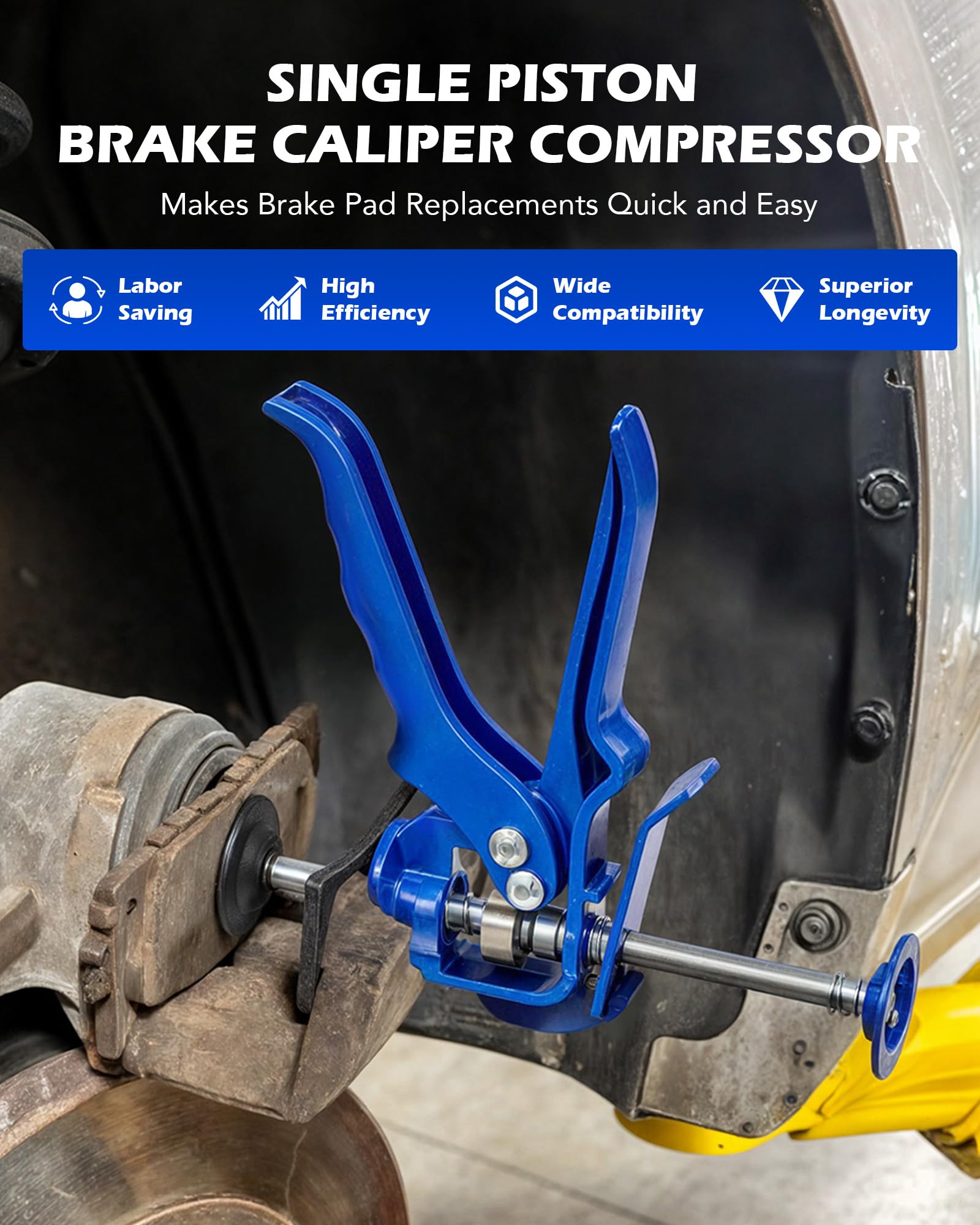 Orion Speedy caliper tool supports single and dual pistons across many vehicles.