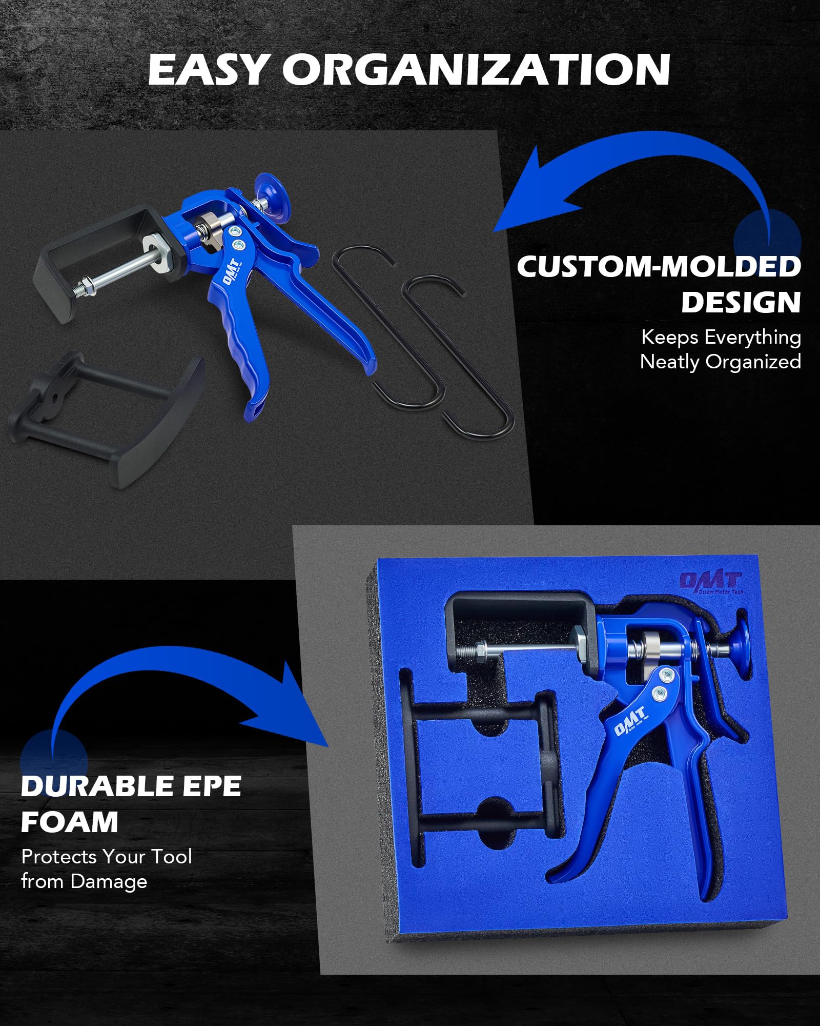Orion Motor Tech storage foam case keeps the tool organized.