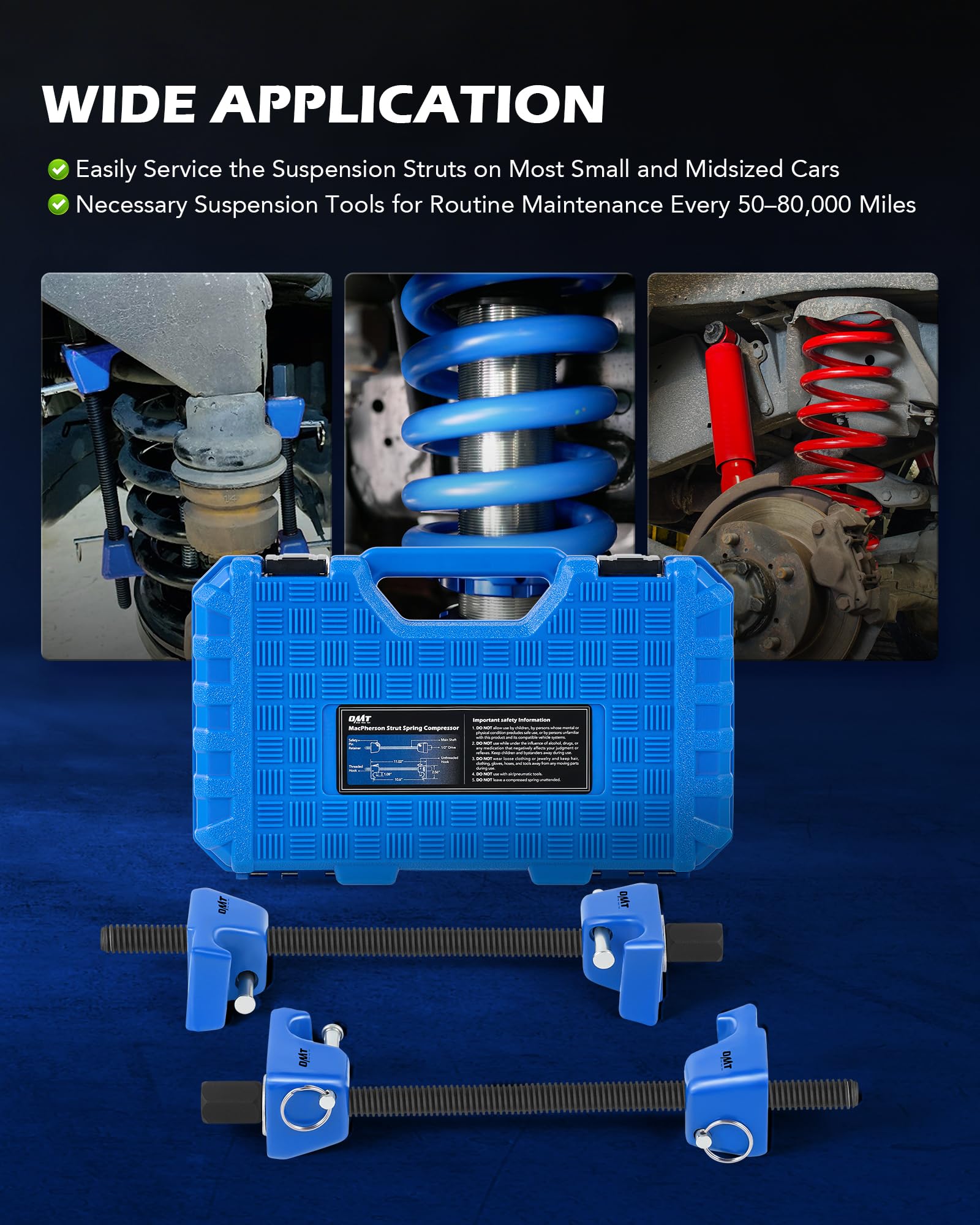 Orion Motor Tech tool set in use on car suspension setup