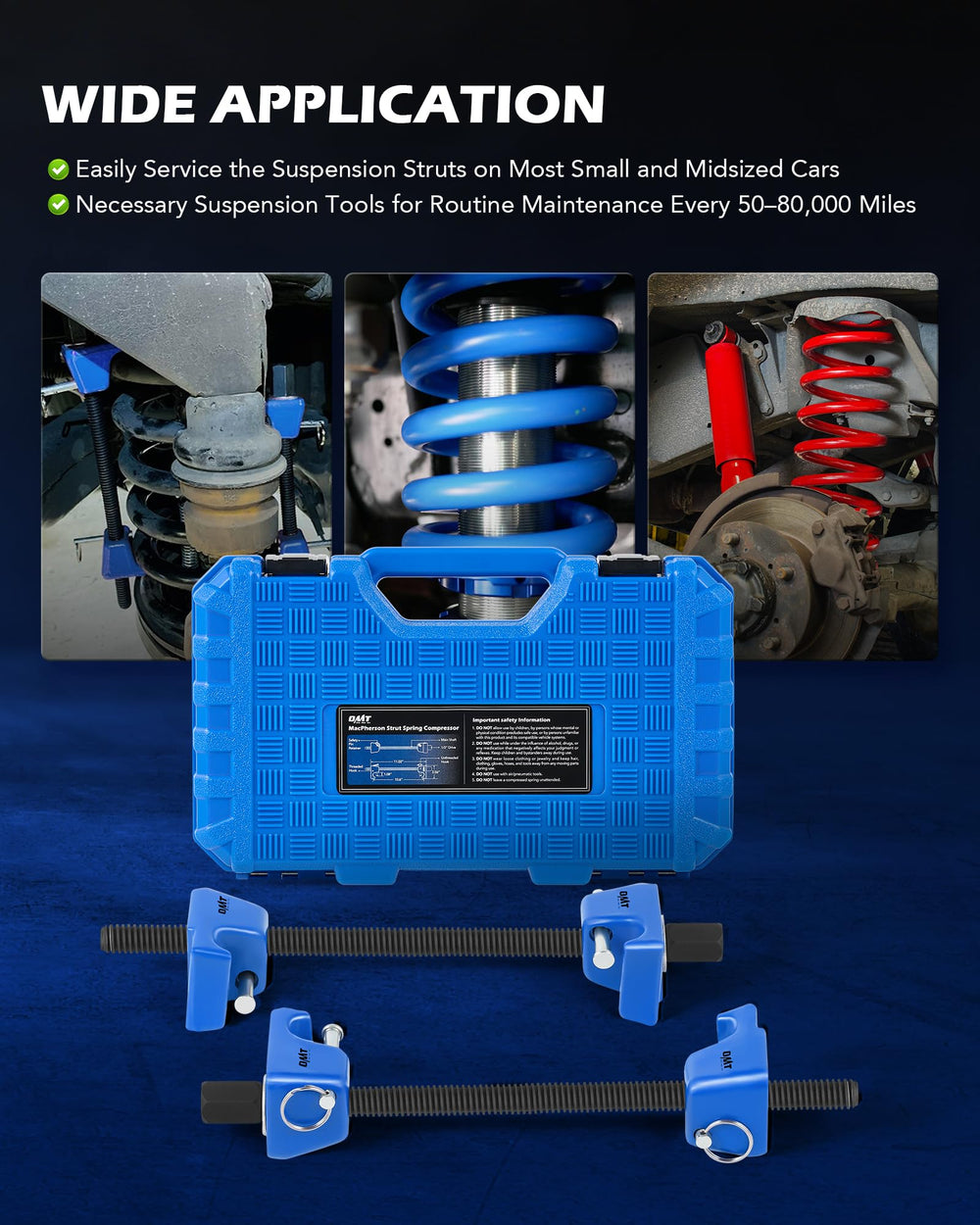 Orion Motor Tech tool set in use on car suspension setup