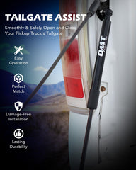 Orion Motor Tech tailgate damper in action reduces stress on cables during lowering