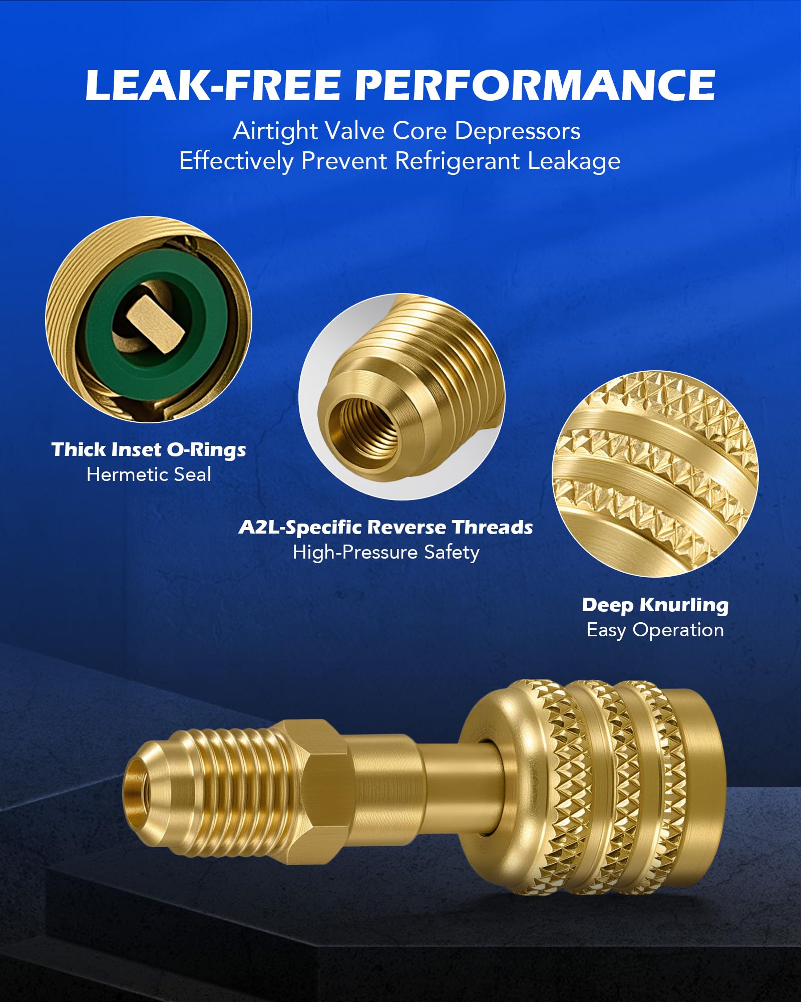 Orion Motor Tech textured grip on adapters improves torque control in oily conditions.