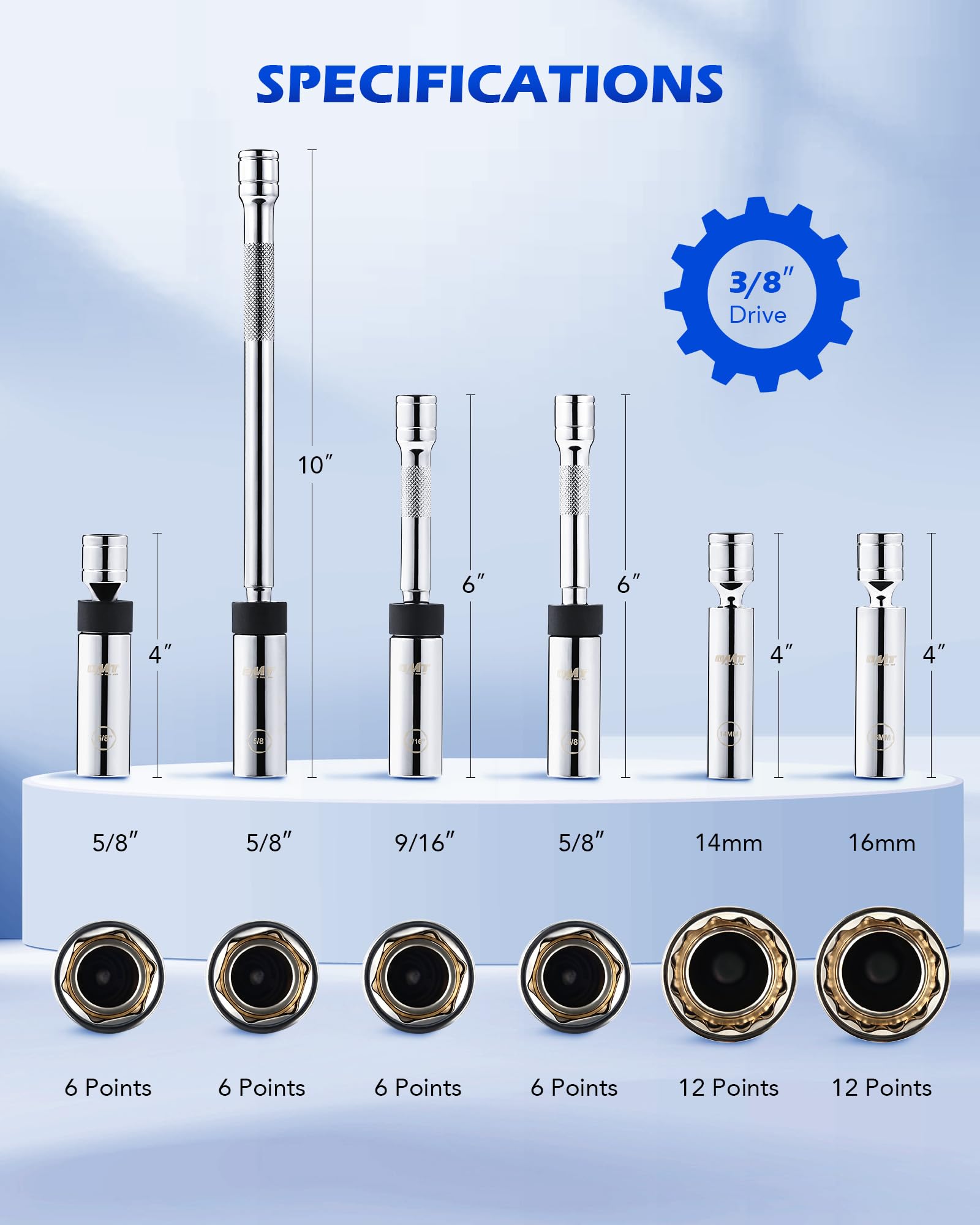 Orion Motor Tech thin-wall sockets shown up close for tight spaces