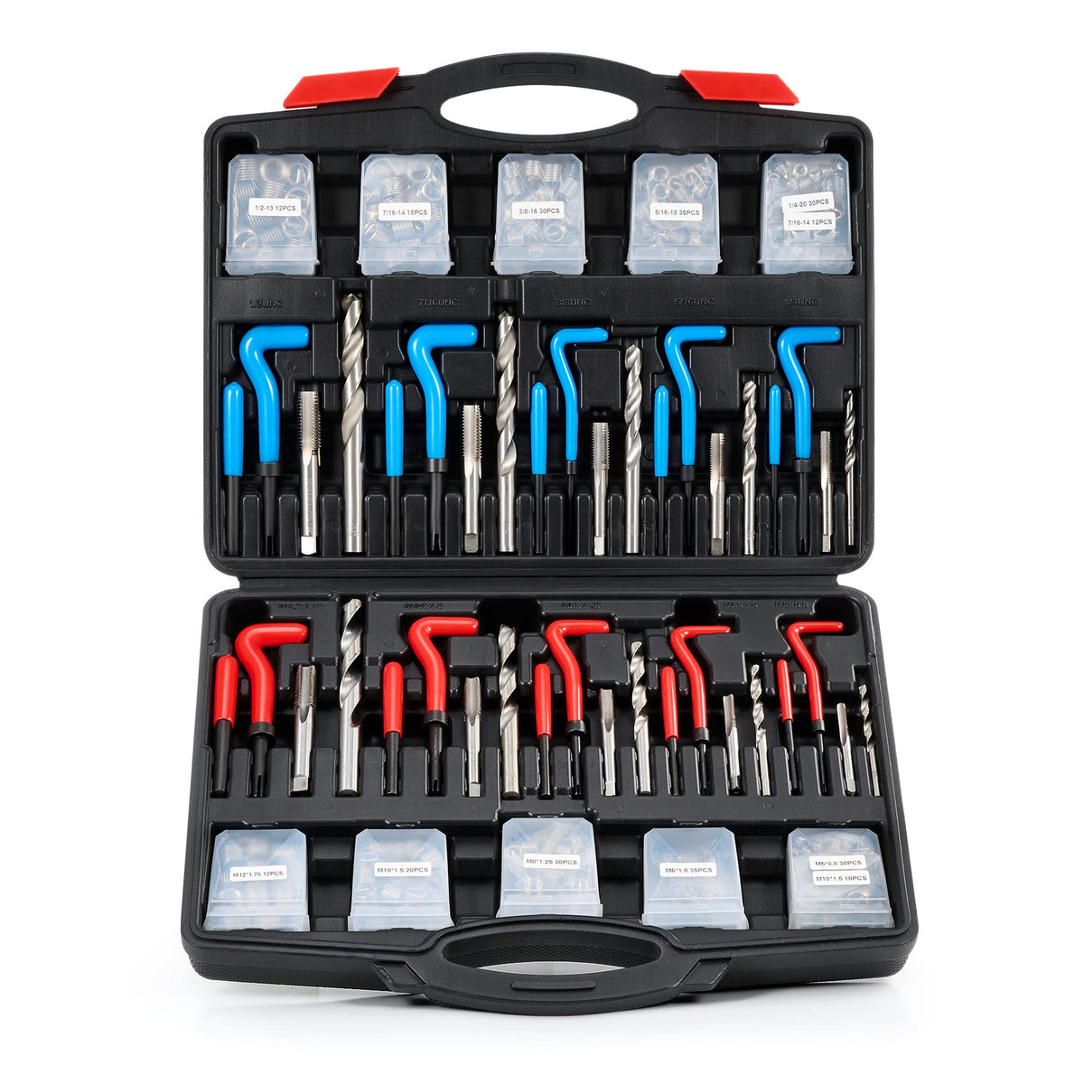 Orion Motor Tech thread repair kit contents organized for efficient rethreading projects.