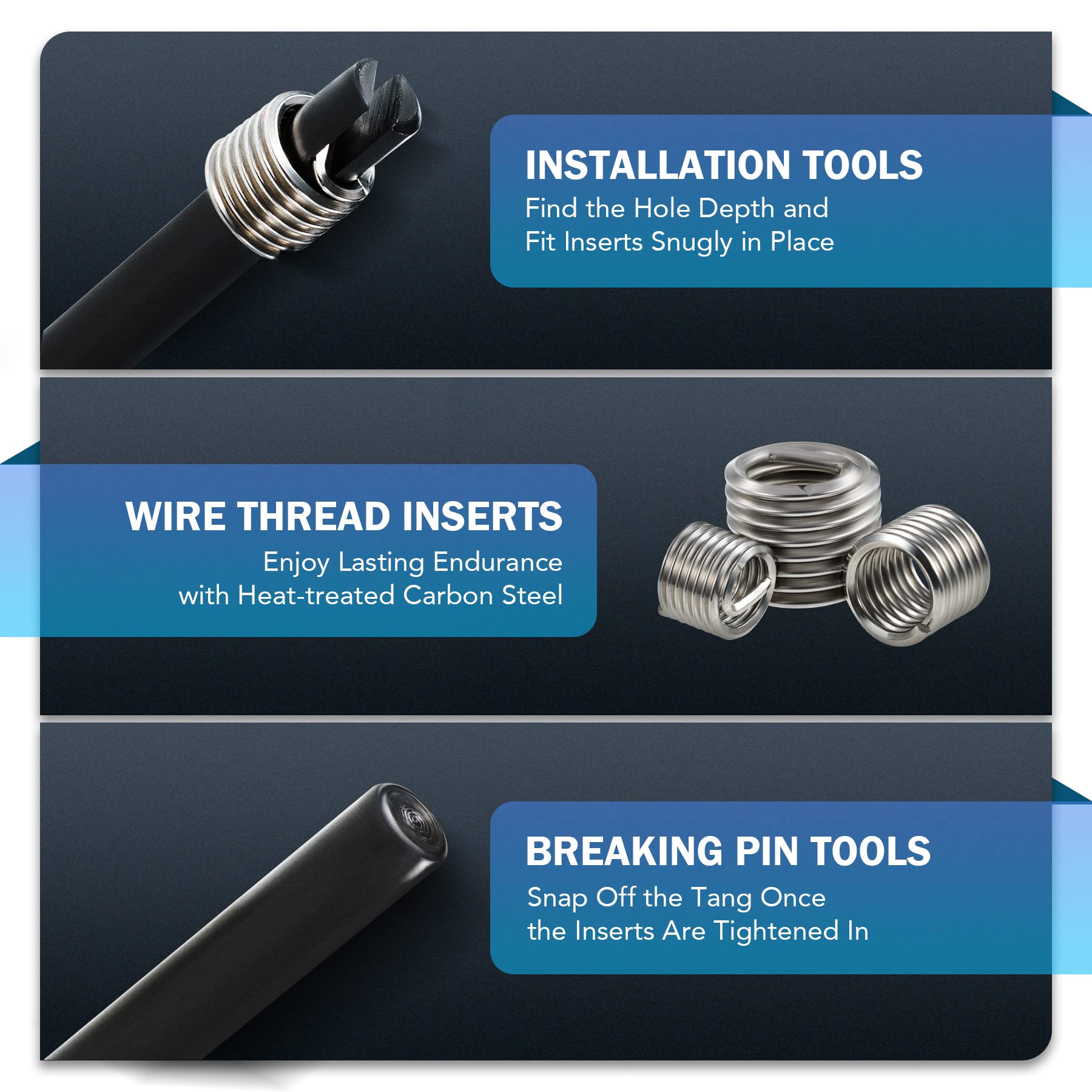 Orion Motor Tech durable steel rethreading tools handle tough repair tasks.