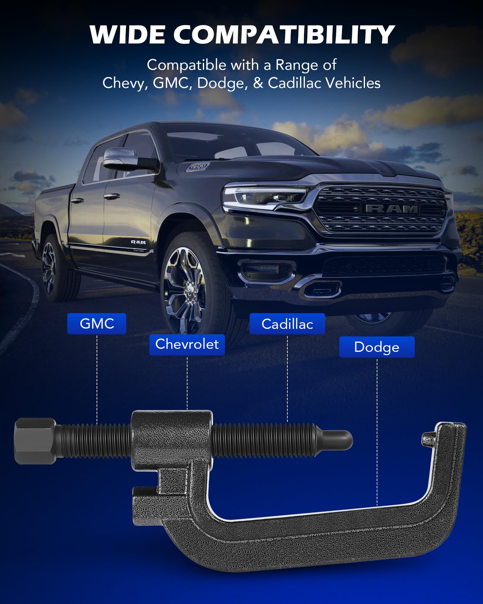 Hex drive end compatible with standard wrenches for versatility
