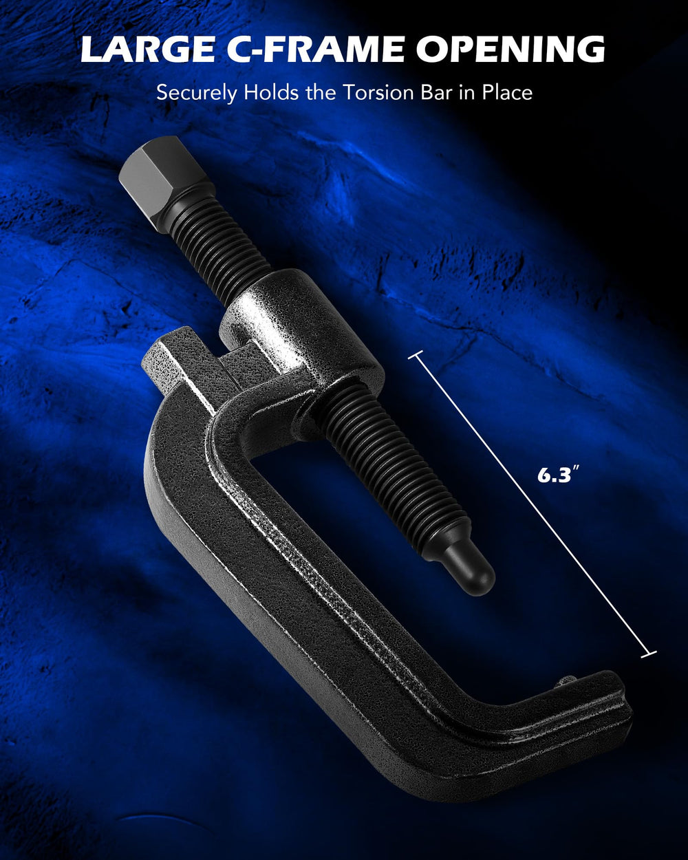 Threaded shaft detail shows 0.9 inch diameter for precise torque