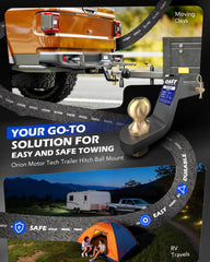 Orion Motor Tech hitch with 4in drop for level towing on low trailers