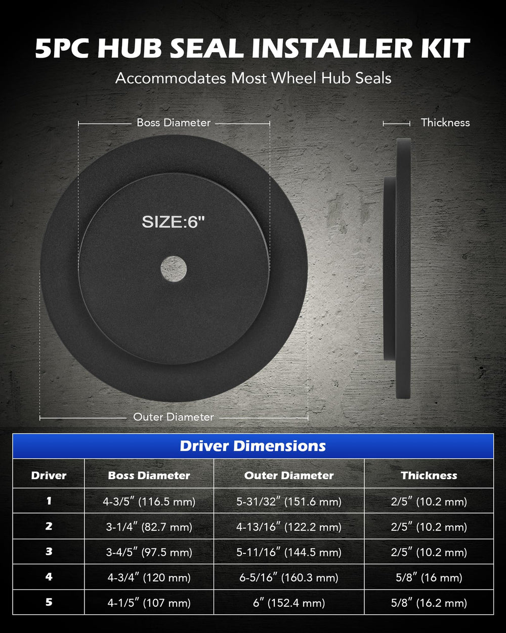 Orion Motor Tech drivers set with five pieces and two extensions, increasing reach.