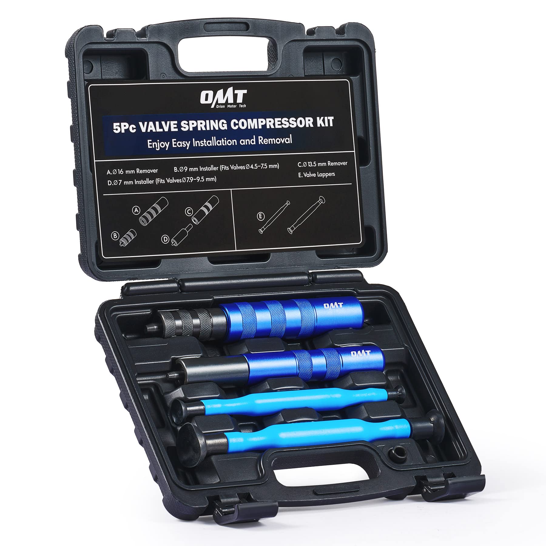 Orion Motor Tech valve spring compressor kit in action for precise maintenance.