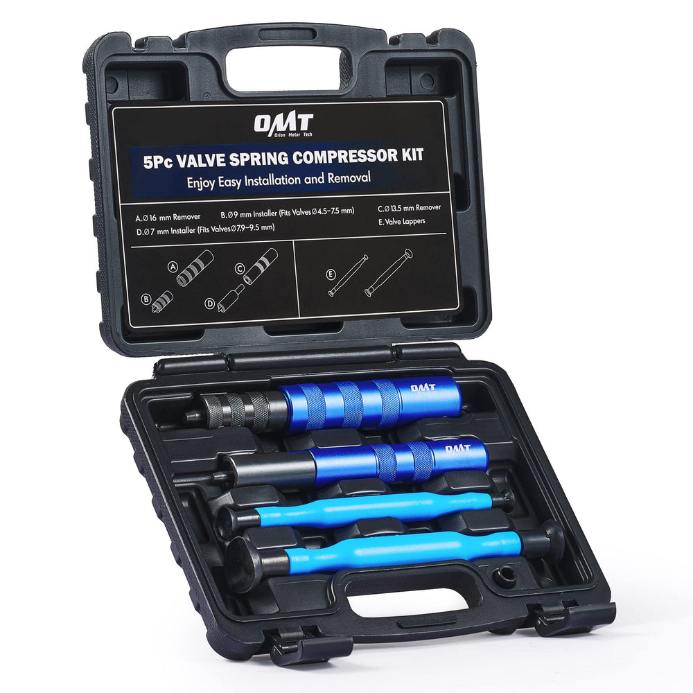 Orion Motor Tech valve spring compressor kit in action for precise maintenance.