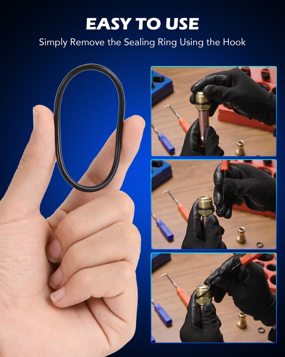 Orion O-ring assortment supports plumbing and automotive tasks across many sizes.