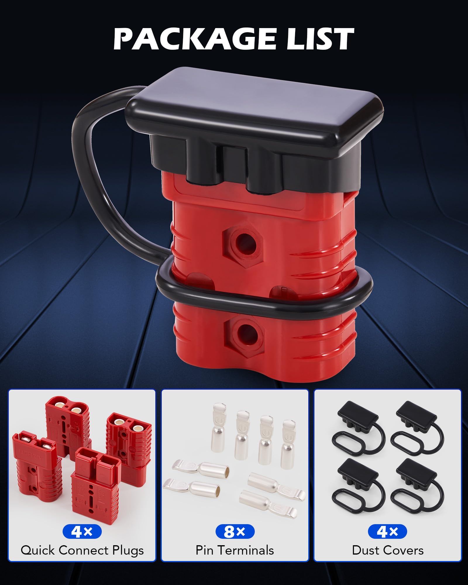 Orion Motor Tech wire connector 4-pack genderless design enables easy attachment and detachment.