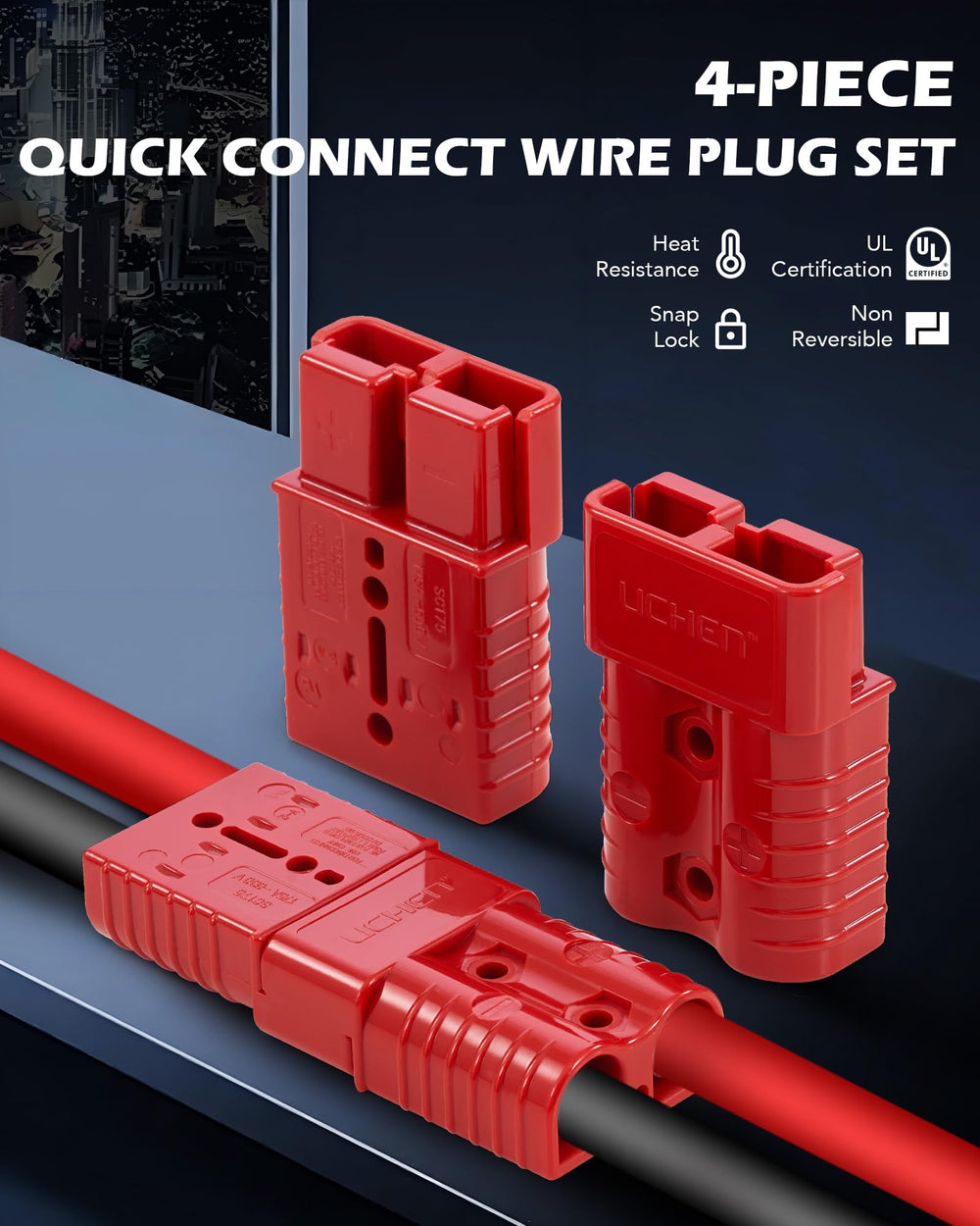 Orion Motor Tech wire connector 4-pack terminal pins highlight copper contacts for reliable conductivity.
