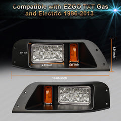 Cutting templates included for precise EZGO TXT headlight installation