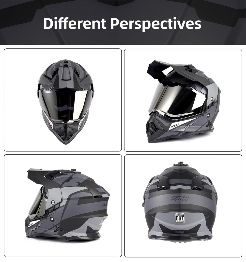 Orthrus X100 dual-visor system blocks glare and wind for variable light