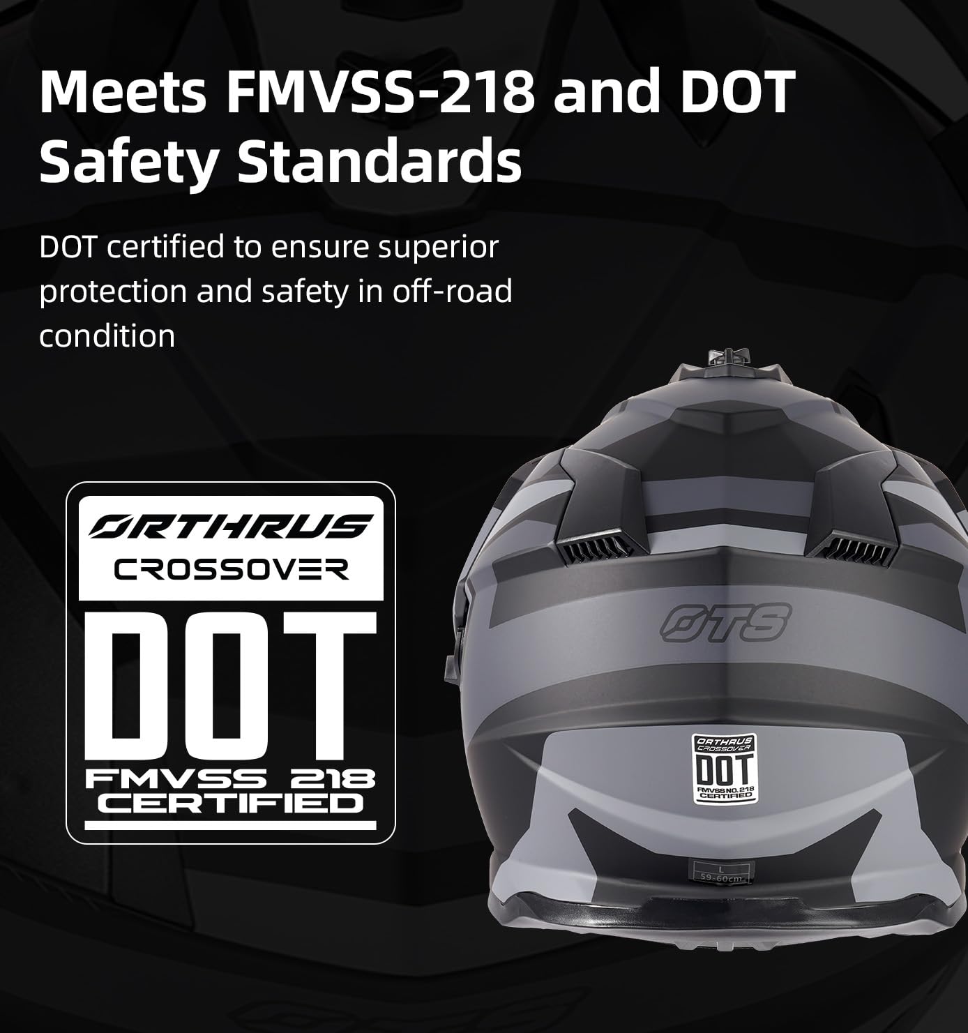 Orthrus X100 inner sun visor quickly shields eyes from bright sun