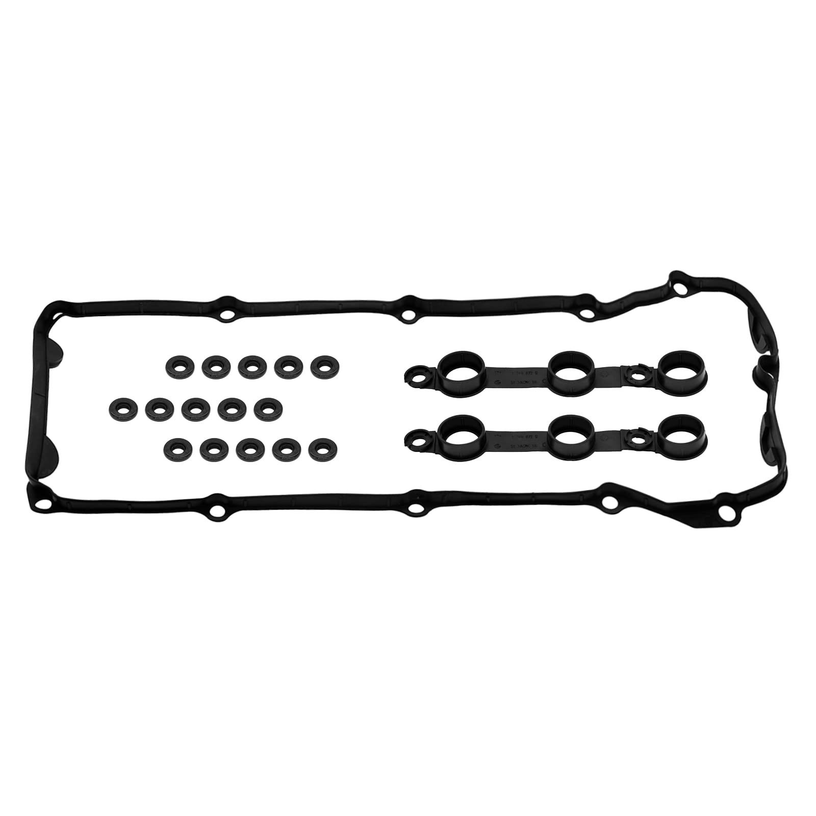 Ortopia BMW M54 valve cover gasket set front view for secure seal