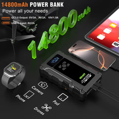osaiv jump starter 14800mAh power bank charging a smartphone