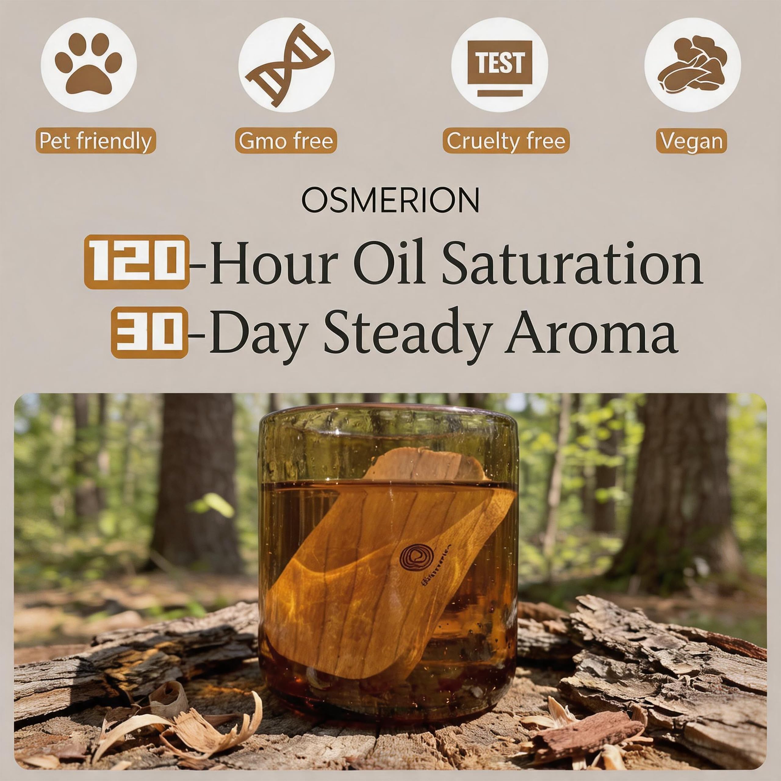 Osmerion English Pear wood air freshener for daily car fragrance.