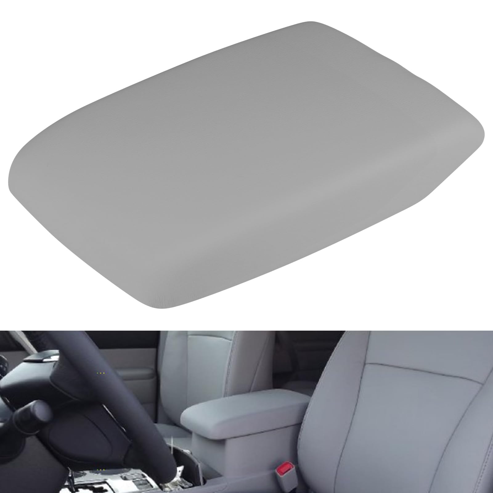 Osompar gray center console armrest cover for Toyota Highlander; protects wear while improving look.