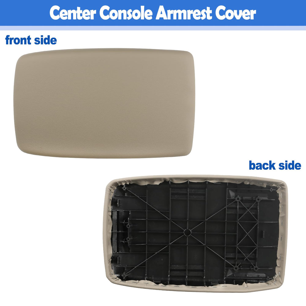Osompar packaging for center console armrest lid in beige, ready to install.