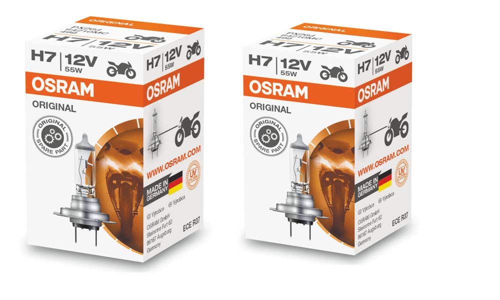 OSRAM H7 halogen headlight bulb for headlights, offering reliable night visibility