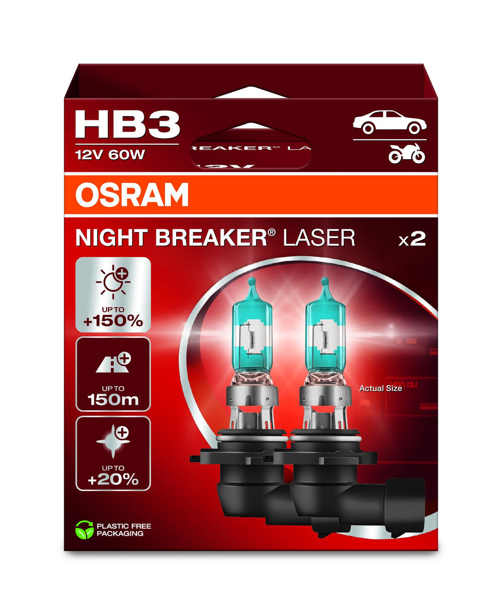 OSRAM Night Breaker Laser HB3 brightness for clearer roads