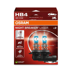 OSRAM Night Breaker Laser HB4 close-up filament showing premium brightness.