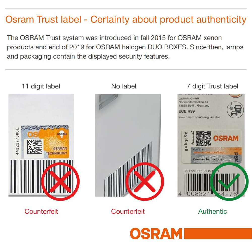 OSRAM Xenarc bulbs side profile for precise OEM fit and performance