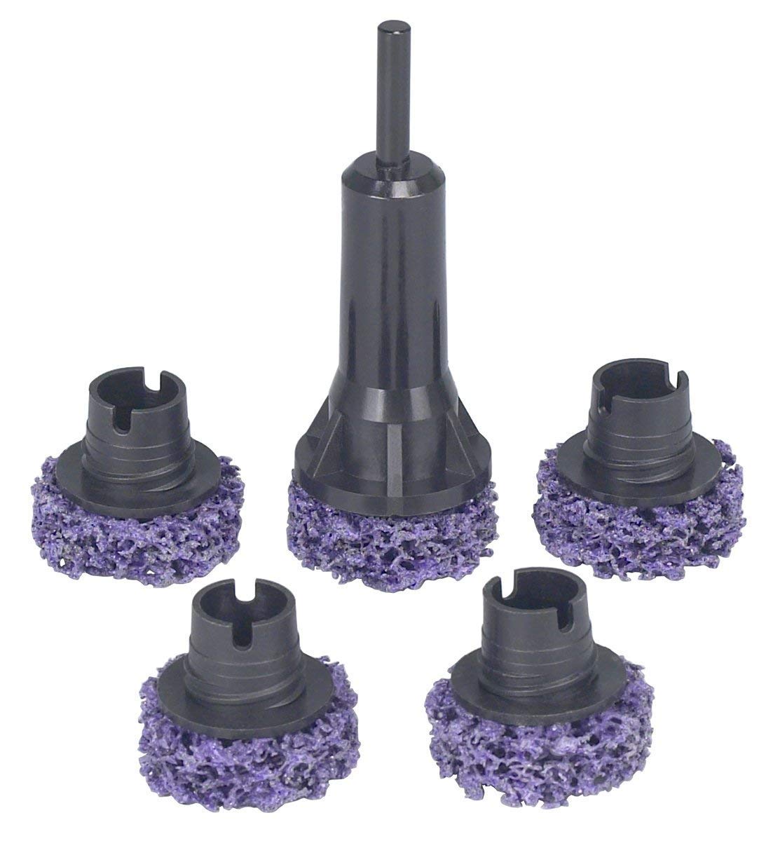 OTC brake hub resurfacing kit with holder and five sanding discs for quick rust removal on hubs