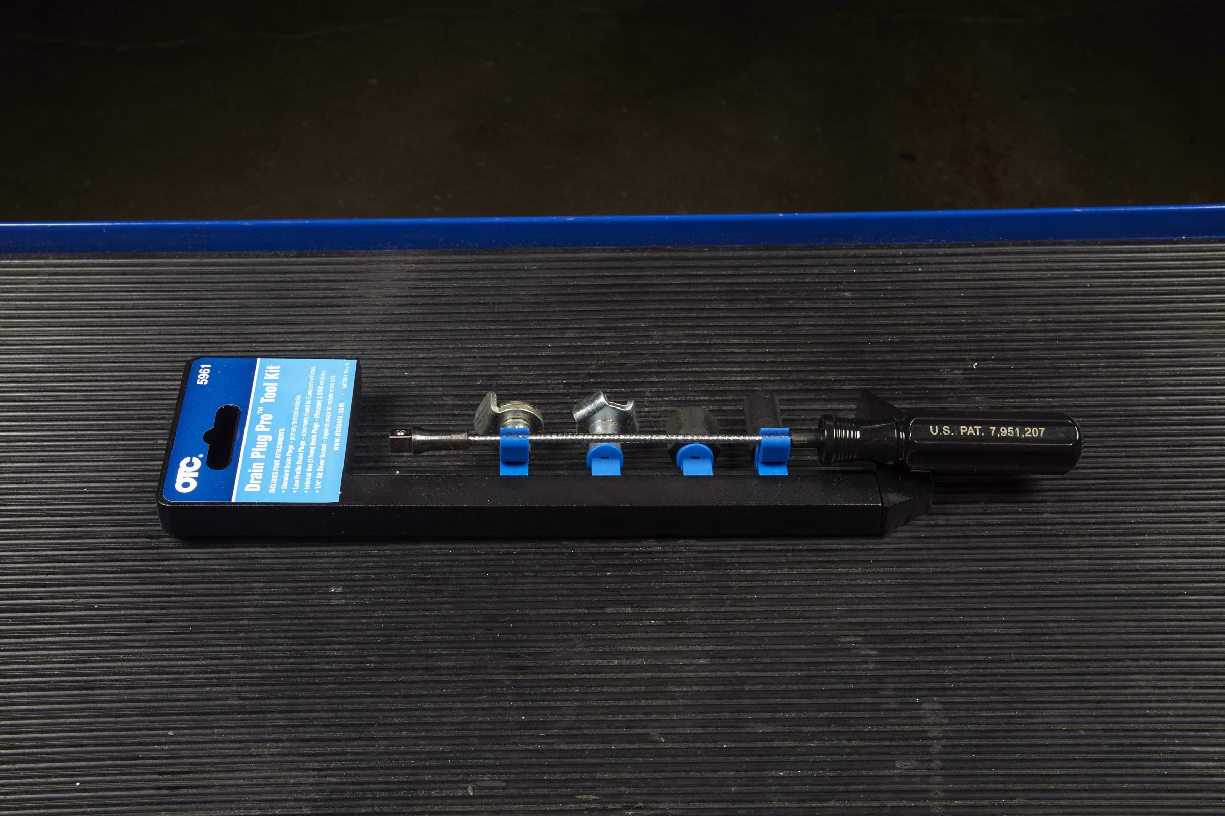 OTC Drain Plug Pro Tool Kit magnetic attachment secures plug during extraction
