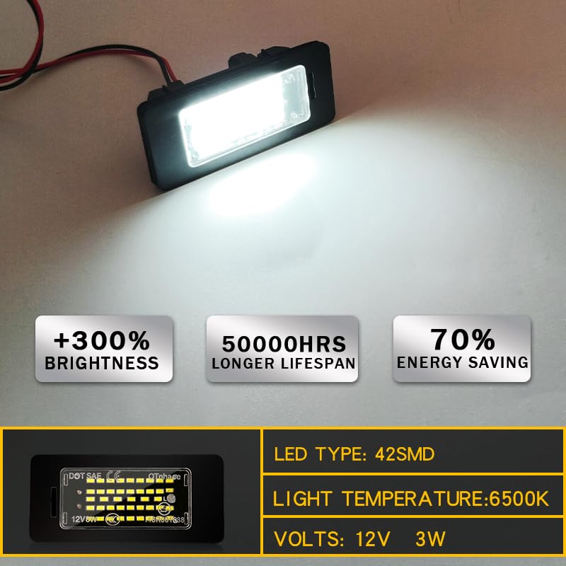 Close‑up of OTnhaee 6500K white license light with bright output