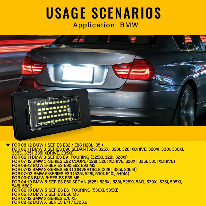 OTnhaee license light compatible with multiple BMW models and easy install