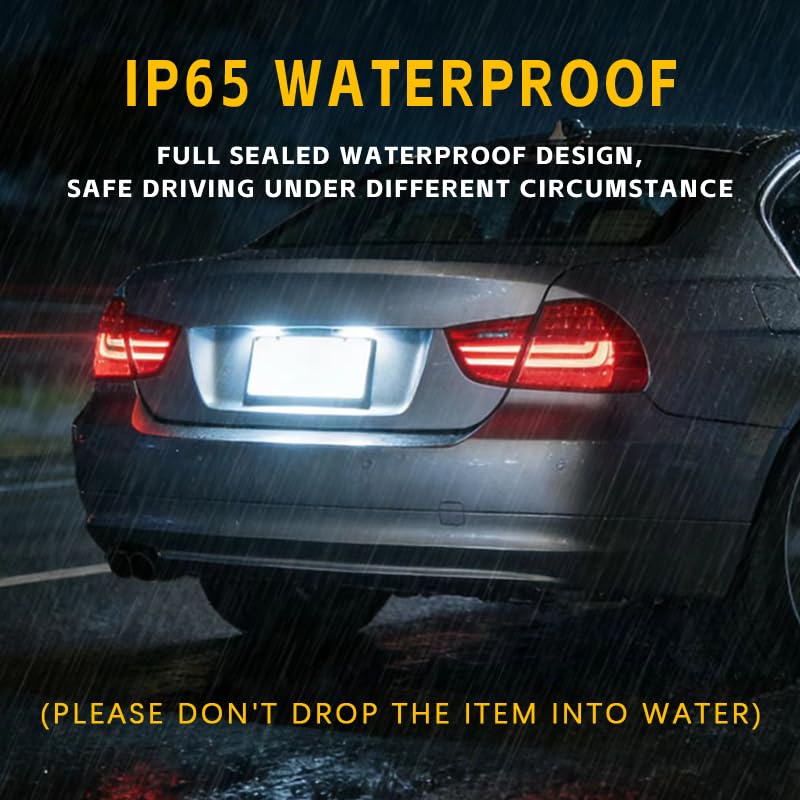 OTnhaee IP67‑rated license light enduring rain and car washes
