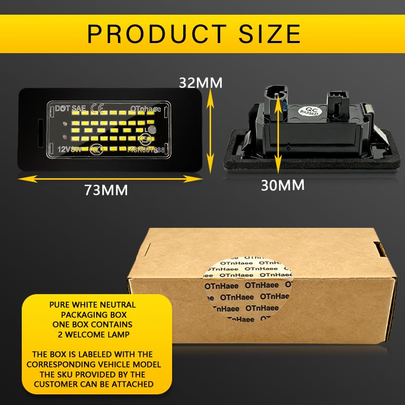 Plug‑and‑play OTnhaee license light upgrade for BMW