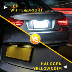 OTnhaee BMW license light right side provides symmetric illumination