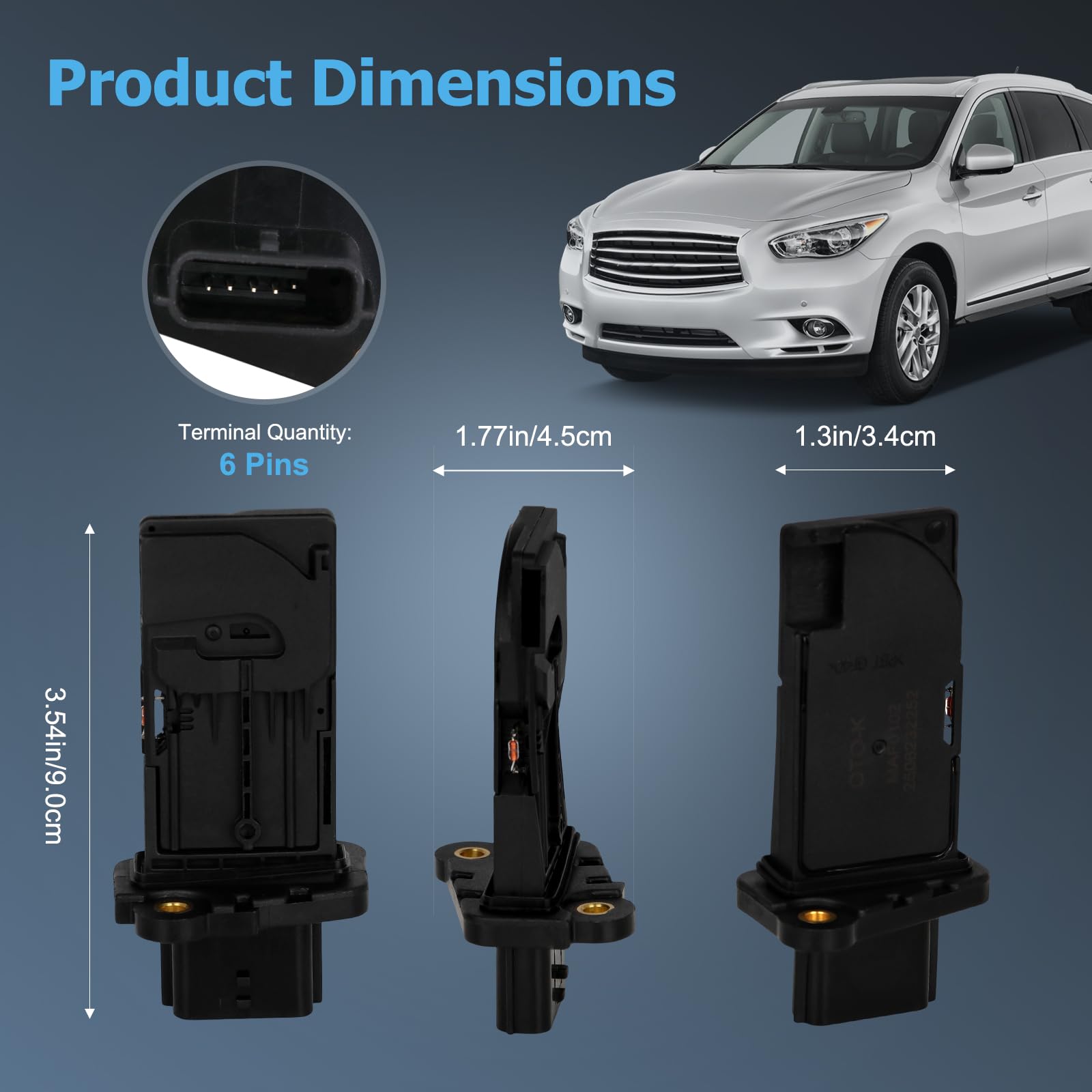 OTO-KAUTOPARTS MAF sensor for Infiniti M35H 3.5L improves fuel metering