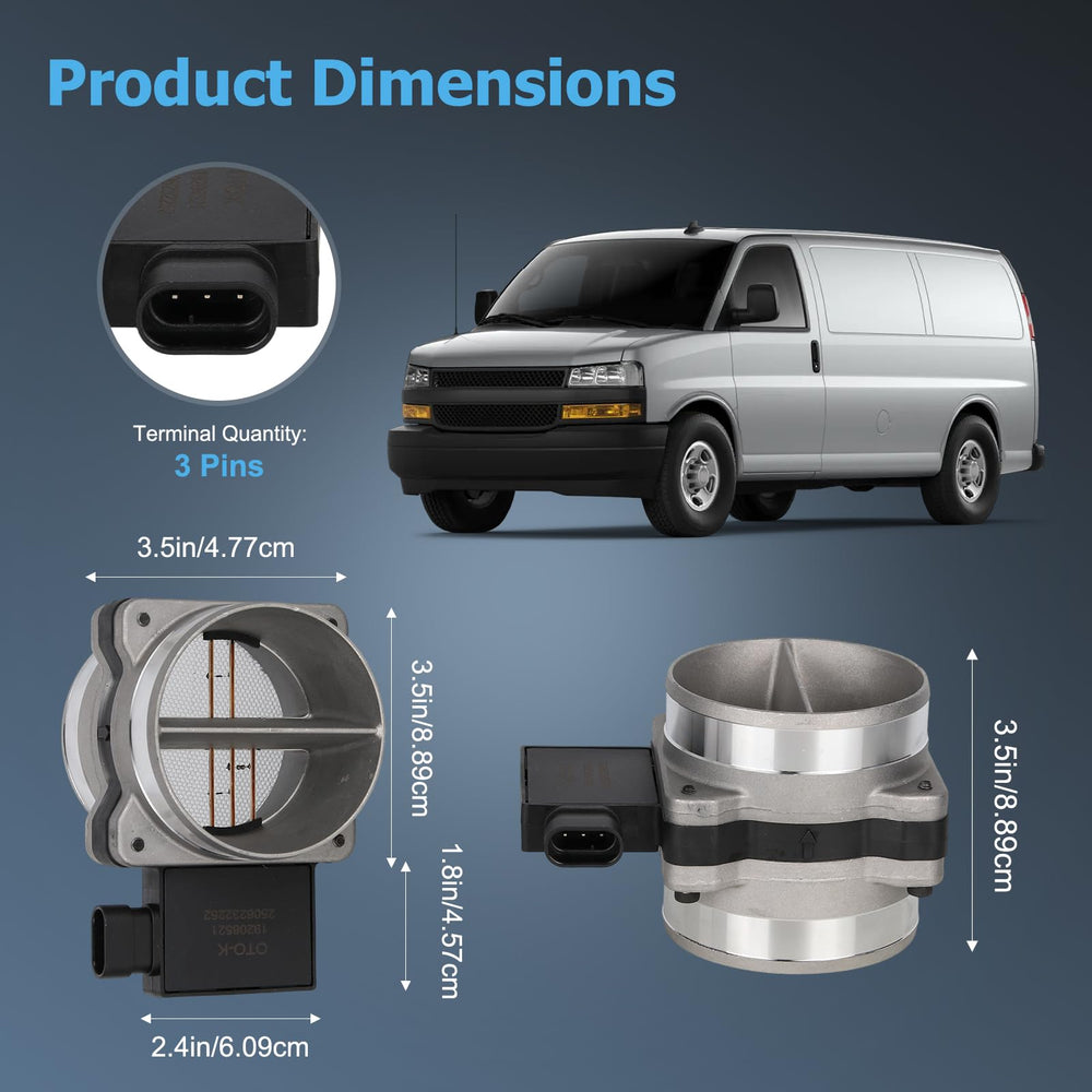 OTO-KAUTOPARTS MAF sensor packed with mounting hardware.