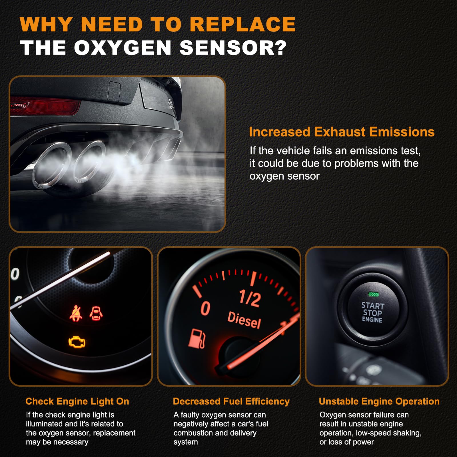 OTO-KAUTOPARTS O2 sensor upstream for RAV4 improves fuel trim feedback and emissions data.