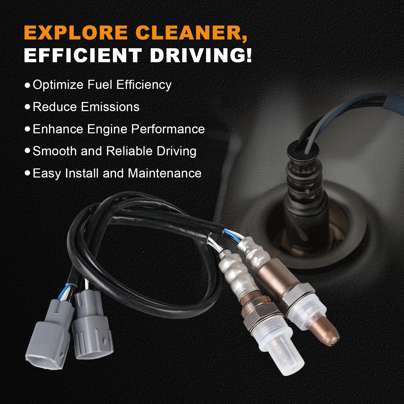 OTO-KAUTOPARTS stainless steel O2 sensor withstands high-temperature exhaust environments.