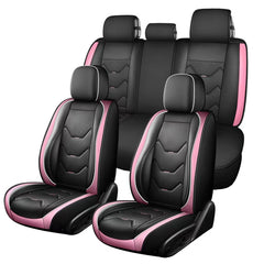 otoez pink leather seat cover texture close-up shows smooth, premium feel and durable stitching