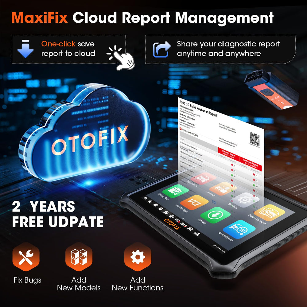 OTOFIX D1 Lite 7 inch touchscreen in use for clear diagnostics