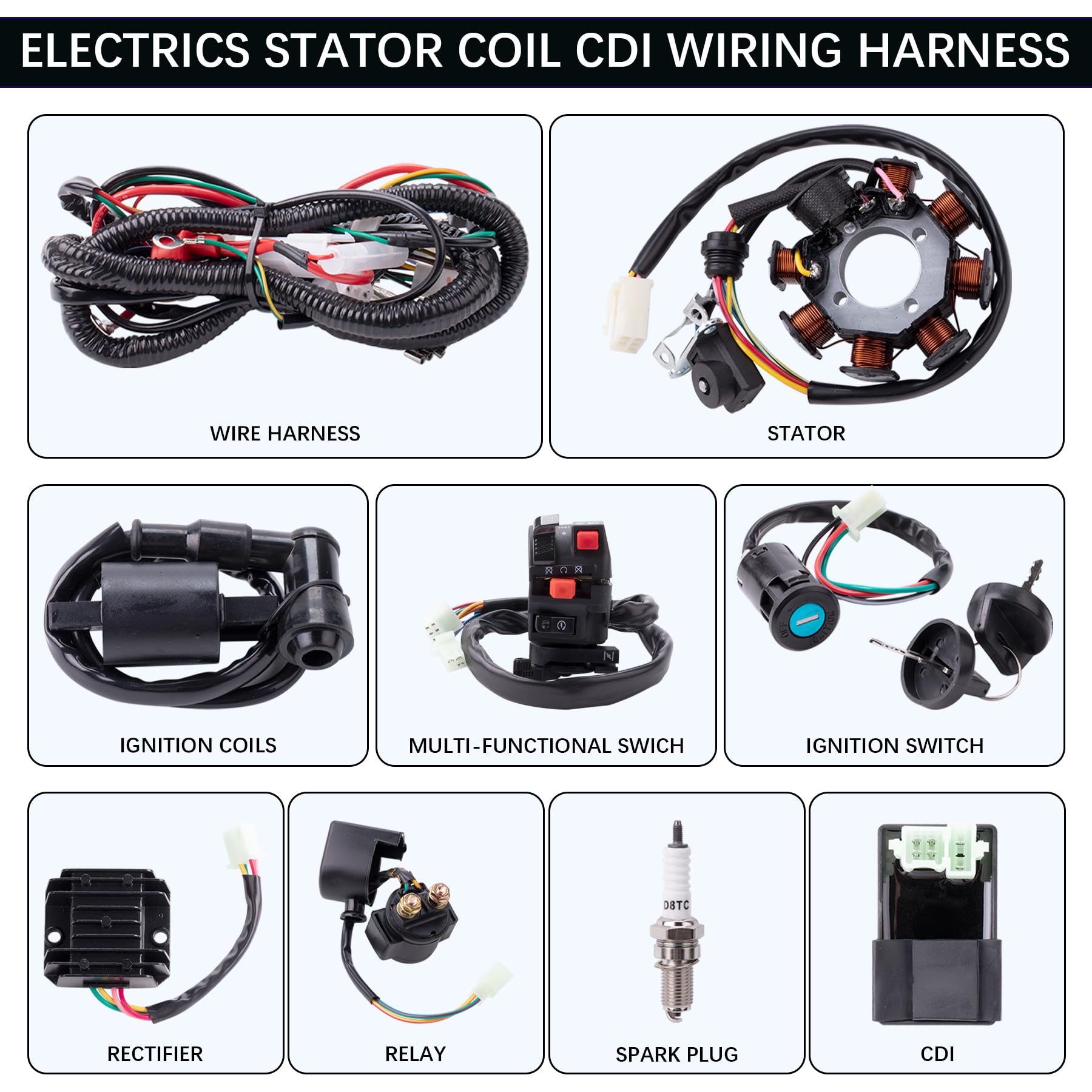 OTOHANS AUTOMOTIVE CDI wiring harness close-up shows full copper wires for efficient current flow