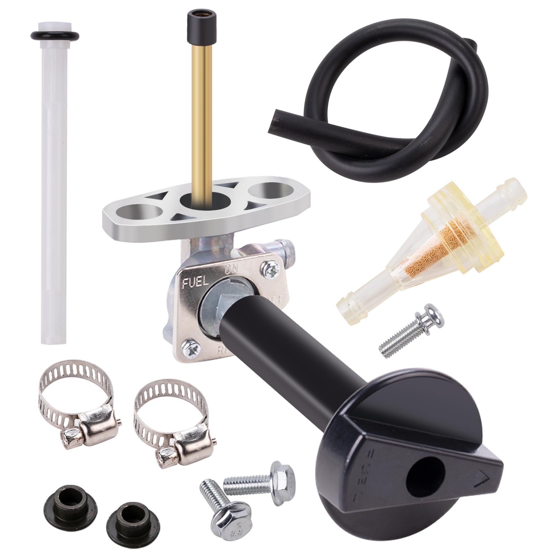OTOHANS Automotive fuel valve petcock lever detail for easy fuel control and leak prevention.