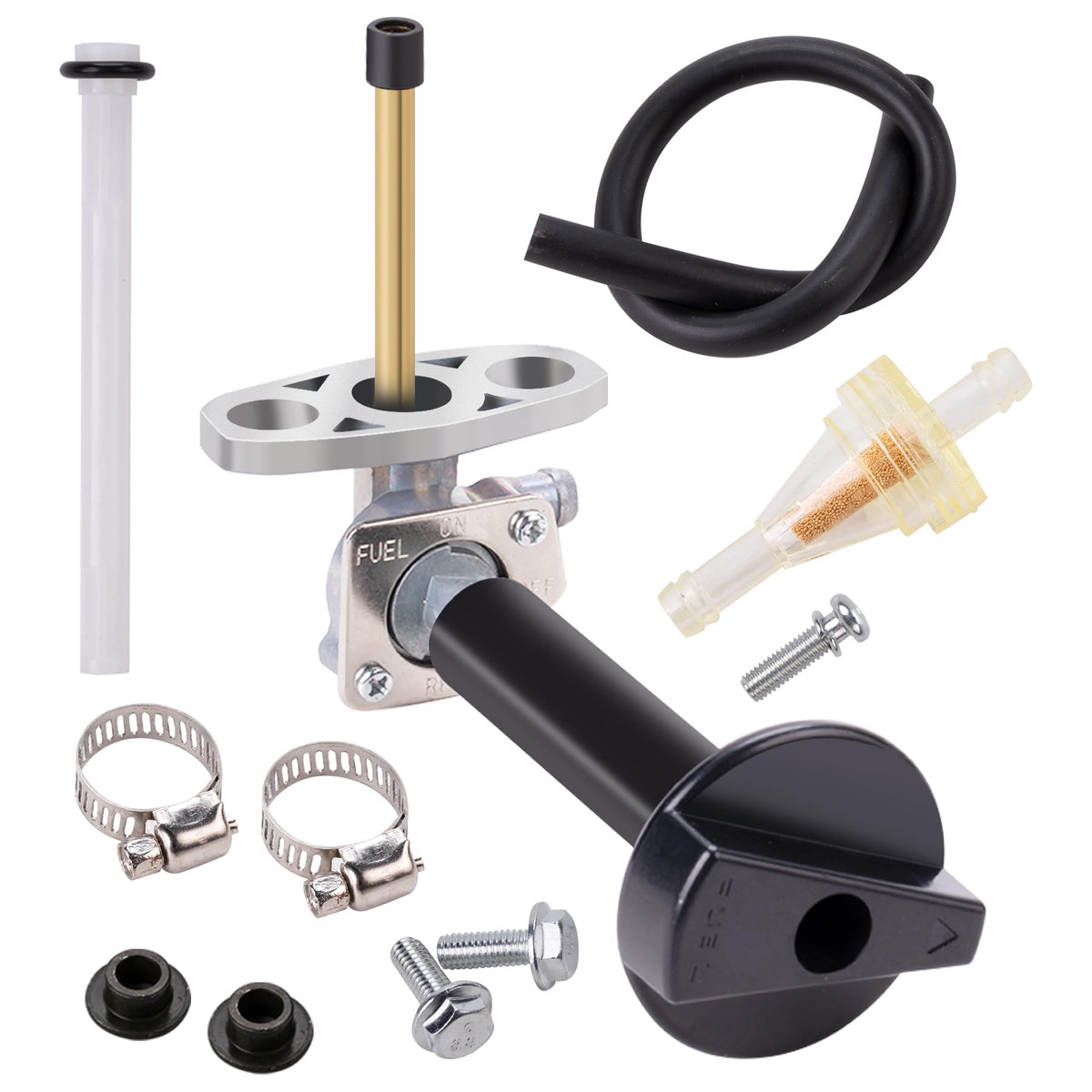 OTOHANS Automotive fuel valve petcock lever detail for easy fuel control and leak prevention.